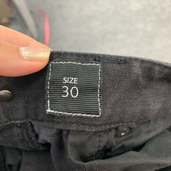 Armani Collezioni Jean Mens 30 Black Slim Fit Medium Waist Straight Tight Leg - Picture 13 of 15